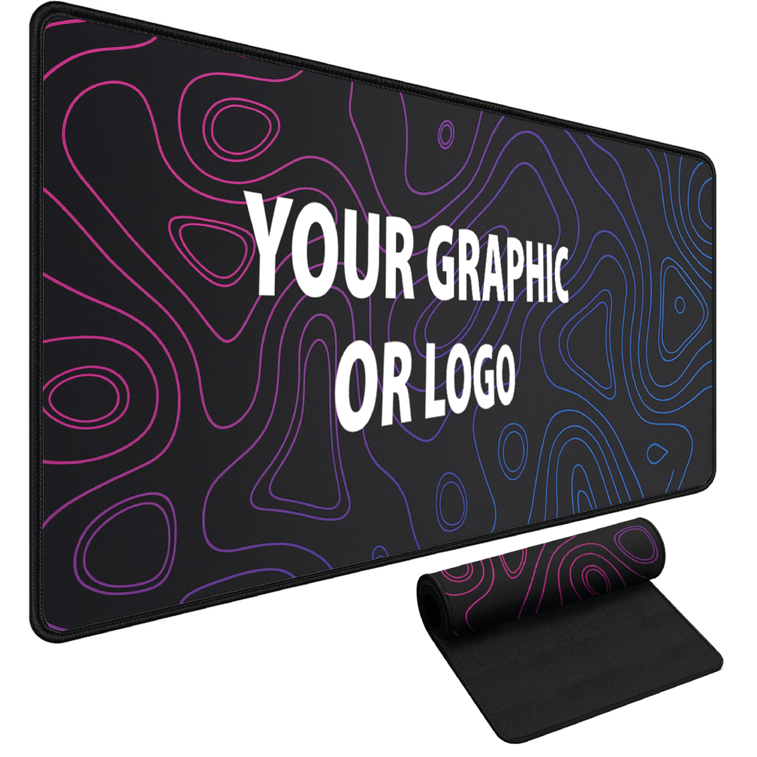 Tapis de souris gaming photo personnalisée | XL 900×400 mm | 3 mm d’épaisseur | tapis gaming XXL pour PC portable | Créez et imprimez avec votre propre photo et texte | Base en caoutchouc [167]
