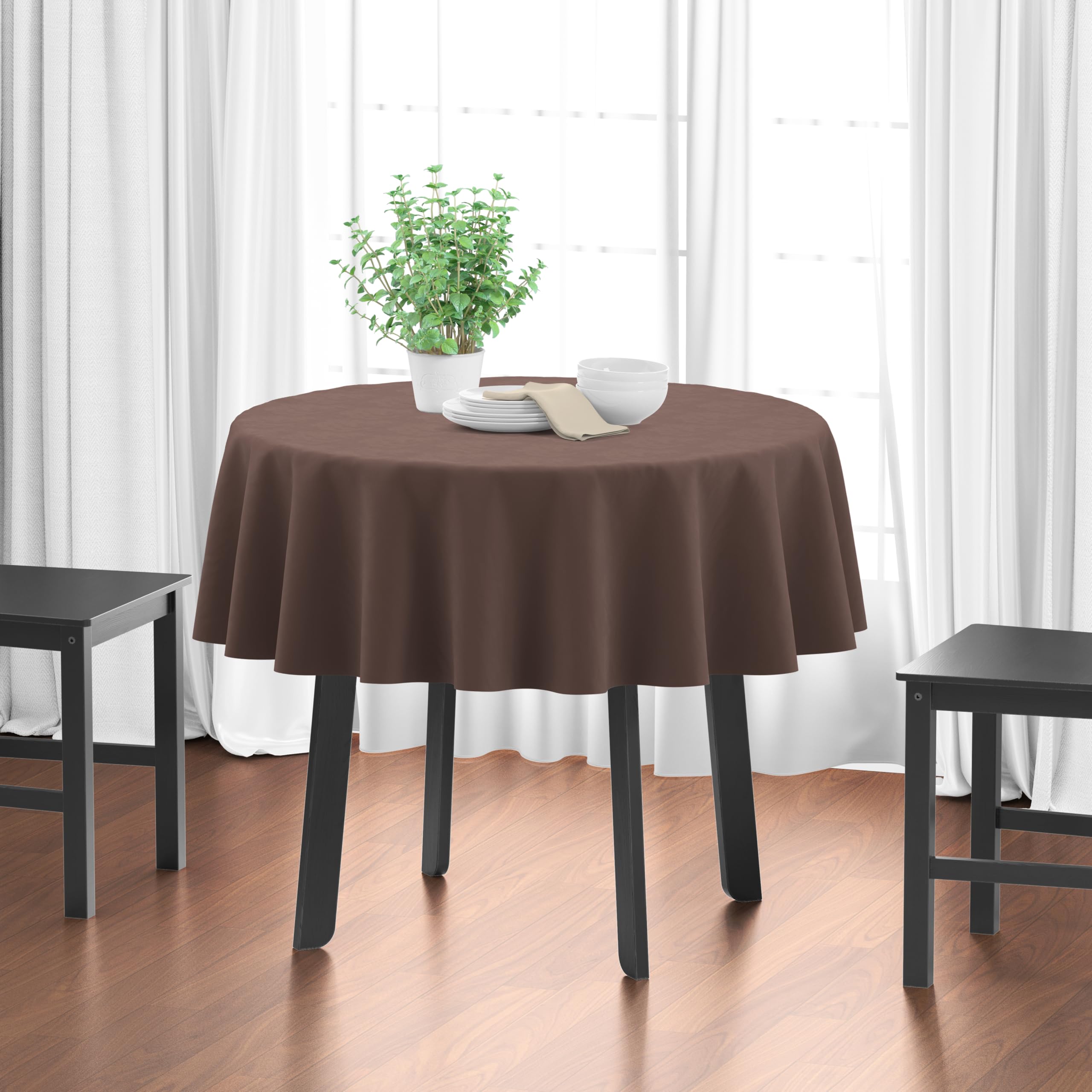 Encasa XO Dining Table Cover, Dark Taupe, 56 inch (Round)