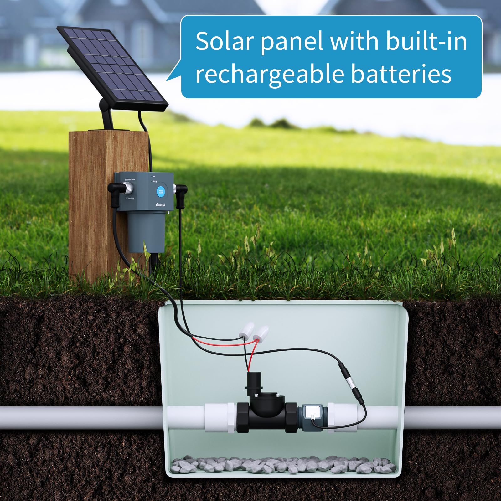 LinkTap ValveLinker - Convertidor CC con Funda Impermeable, Convierte Entrada de 9-24 V CC a Salida de 9 V CC, Compatible con Paneles solares, adaptadores CA/CC y Varias Fuentes de alimentación de CC