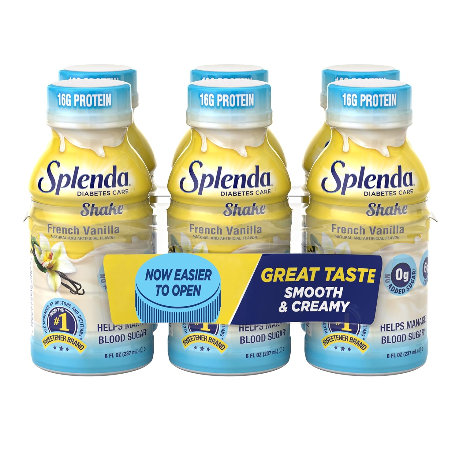 SPLENDA Diabetes Care Shakes - Meal Replacement Shake, 8 Fluid Ounces Per Bottle (French Vanilla, 24Pack) French Vanilla 8 Fl Oz,4X6=24,08z,bottles ,Use by ,15/Dec/2025