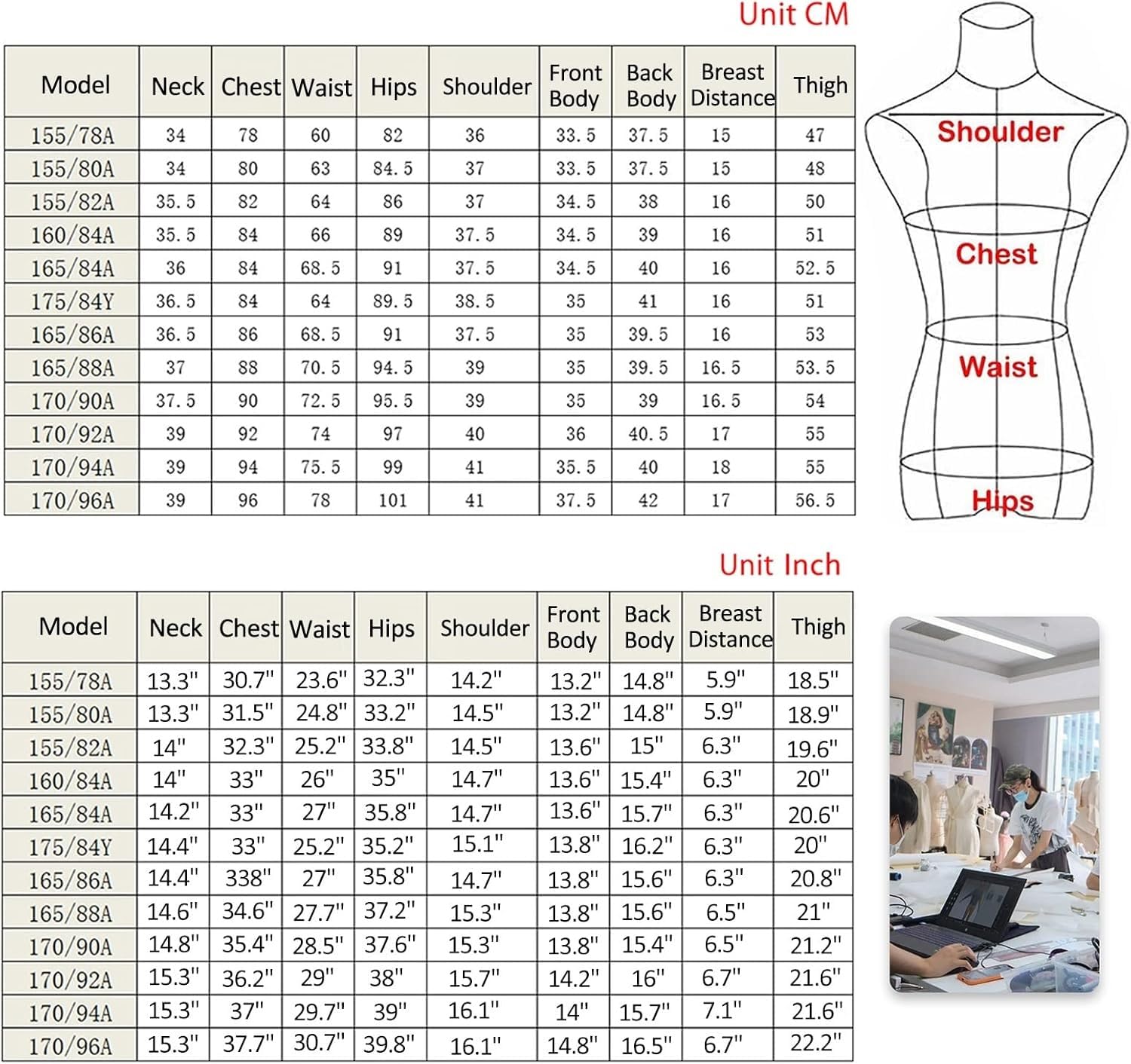 Manichino busto vestito forma per progetti di cucito e sartoria