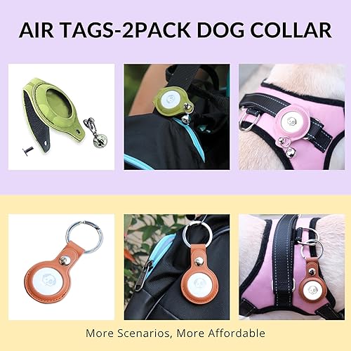 Miniatura 3 de Collar reflectante para perro Apple Tag, soporte desmontable para AirTag para collar de perro, soporte para collar de perro Apple Airtag, paquete de