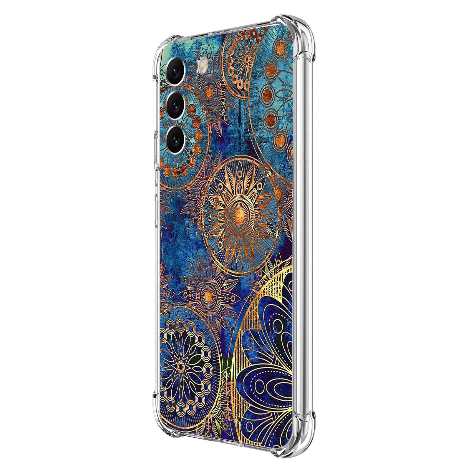 Beaucov Case for Galaxy S23, Gorgeous Colours Circle Manala Drop Protection Shockproof Case TPU Full Body Protective Scratch-Resistant Cover for