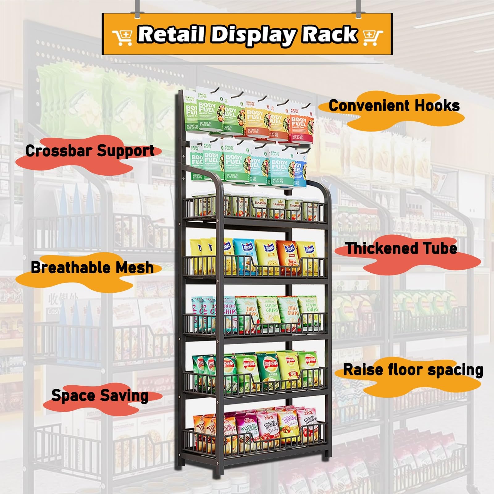 C Store Rack Chip Supermarket Shelf Cigarette Pusher Convenience Store... Display Rack