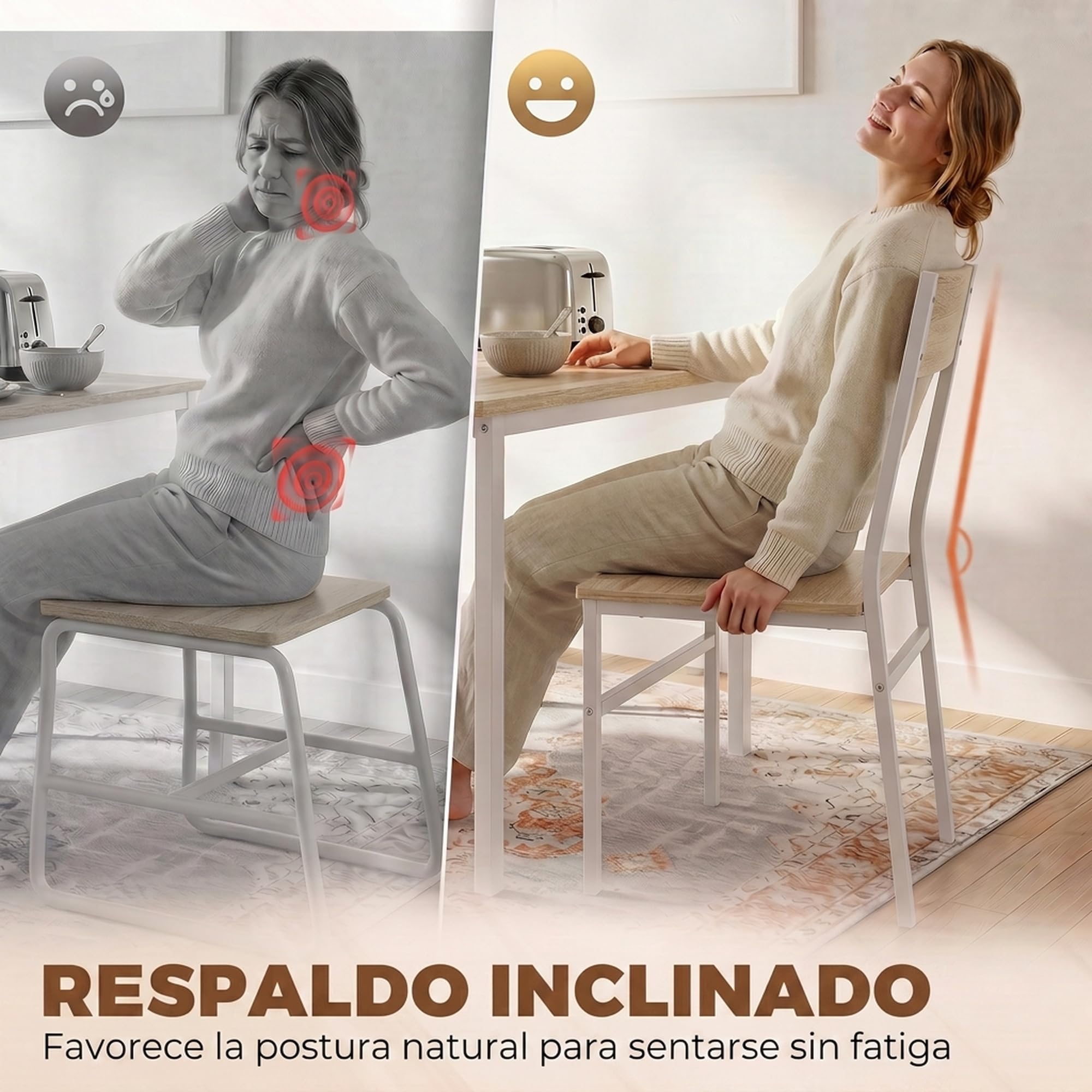 HOMCOM Conjunto de Mesa y 6 Sillas de Comedor de 7 Piezas Mesa 120-160 cm