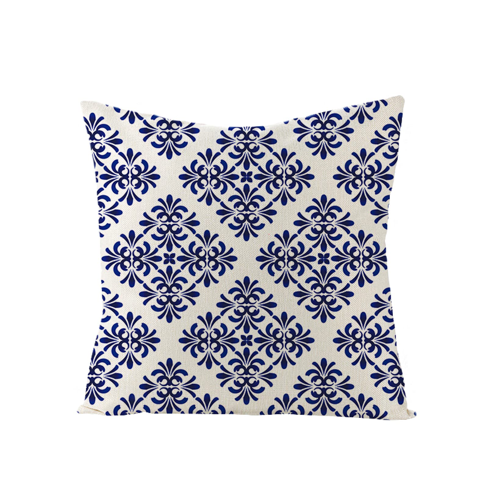 Sofa Fundas Cojines 60x60 Pack de 4 Cuadrado,Funda de Almohada Lino con Cremallera Invisible,Funda de Cojín Decoración para Hogar Sala Cama Jardín Silla Coche-geometría