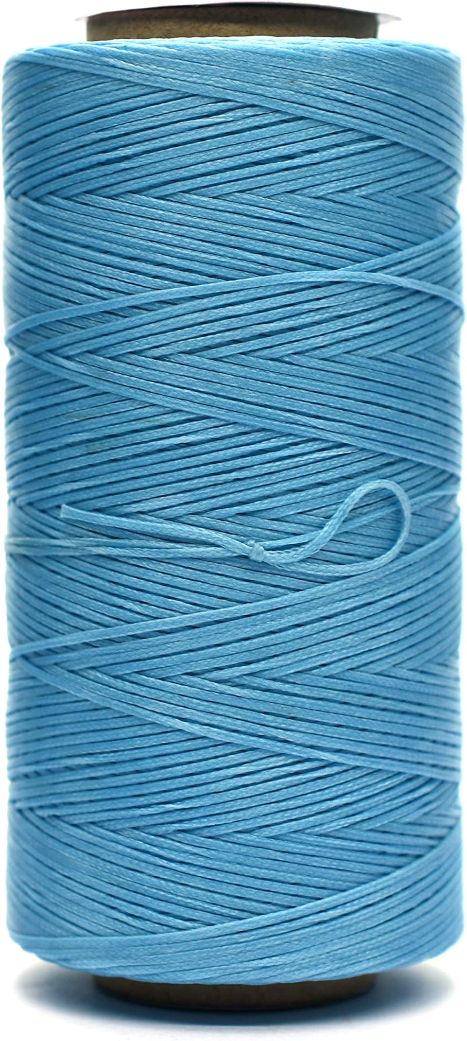 0.8 mm 150D Flat Waxed Thread for Hand Sewing Leather Craft DIY (Capri Blue)