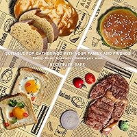 Vista 9 de OTOPETE 200 hojas de papel para alimentos, papel de envoltura de alimentos resistente a la grasa de 12 x 12 pulgadas, forro de cesta de sándwich