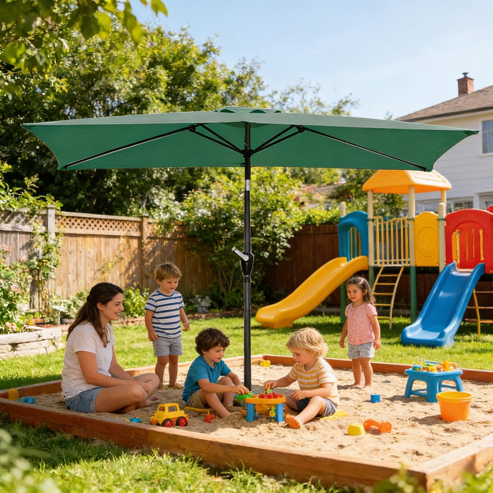 Ombrellone Sostitutivo da Giardino Copertura Rettangolare Impermeabile | 200x300cm Tessuto per Ombrellone da Giardino per Spiaggia, Piscina, Terrazzo, Balcone, Prato, Mercato, Copertura per