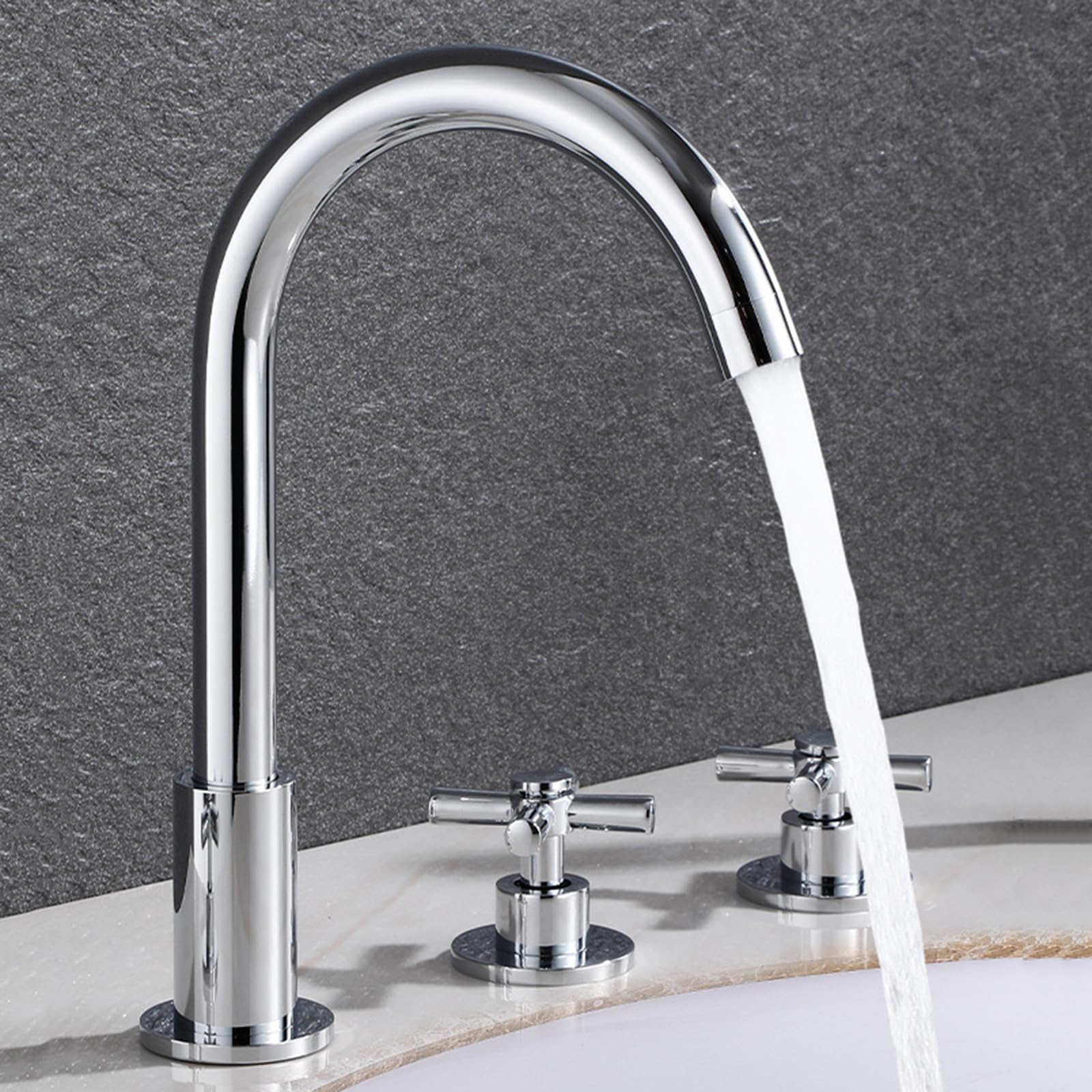 Grifo de bañera de latón negro, mezclador de doble mango de 5 agujeros con cabezal de ducha, grifo de bañera de baño, Slish y diseño para baños modernos