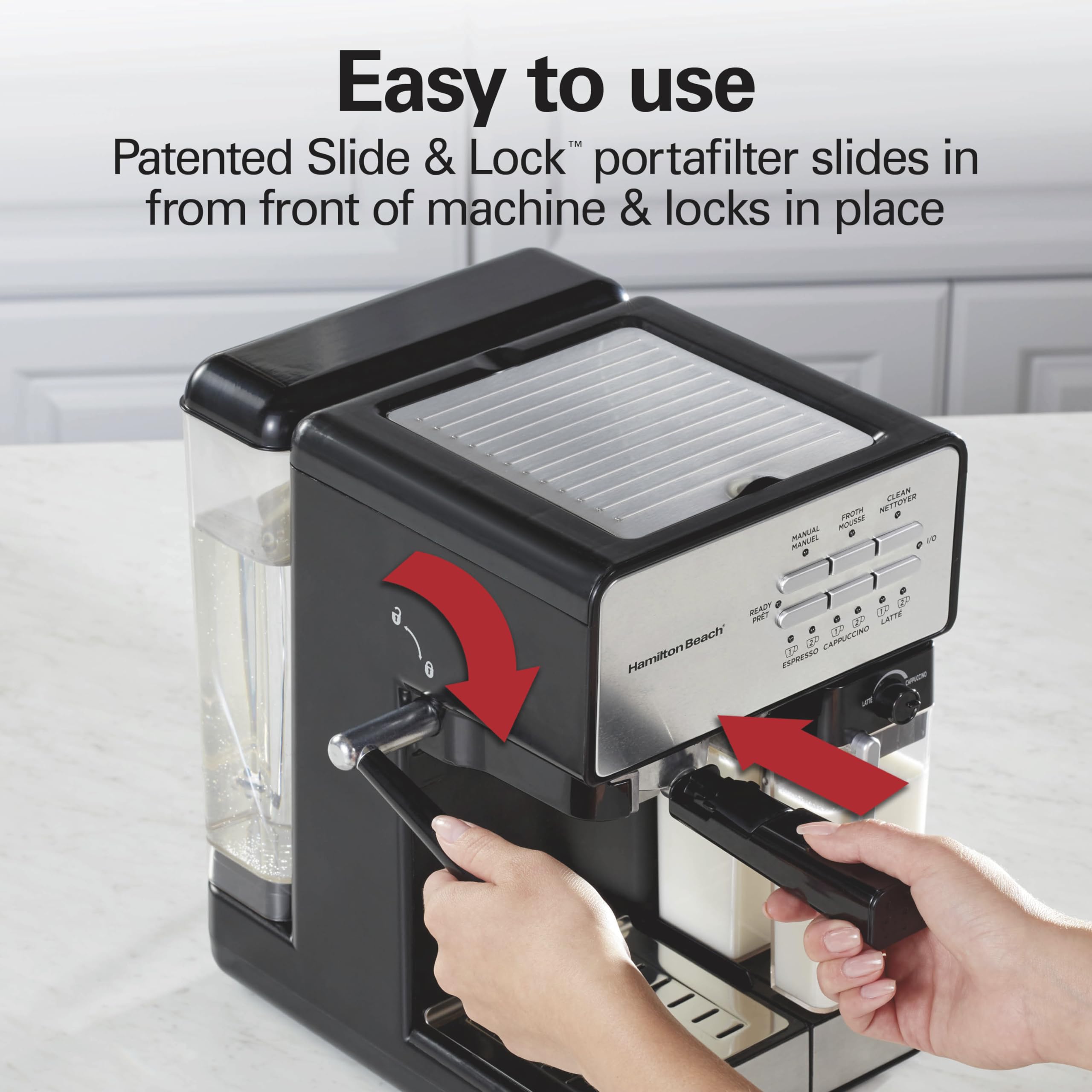 Amazon.com: Hamilton Beach Slide and Lock Espresso Machine
