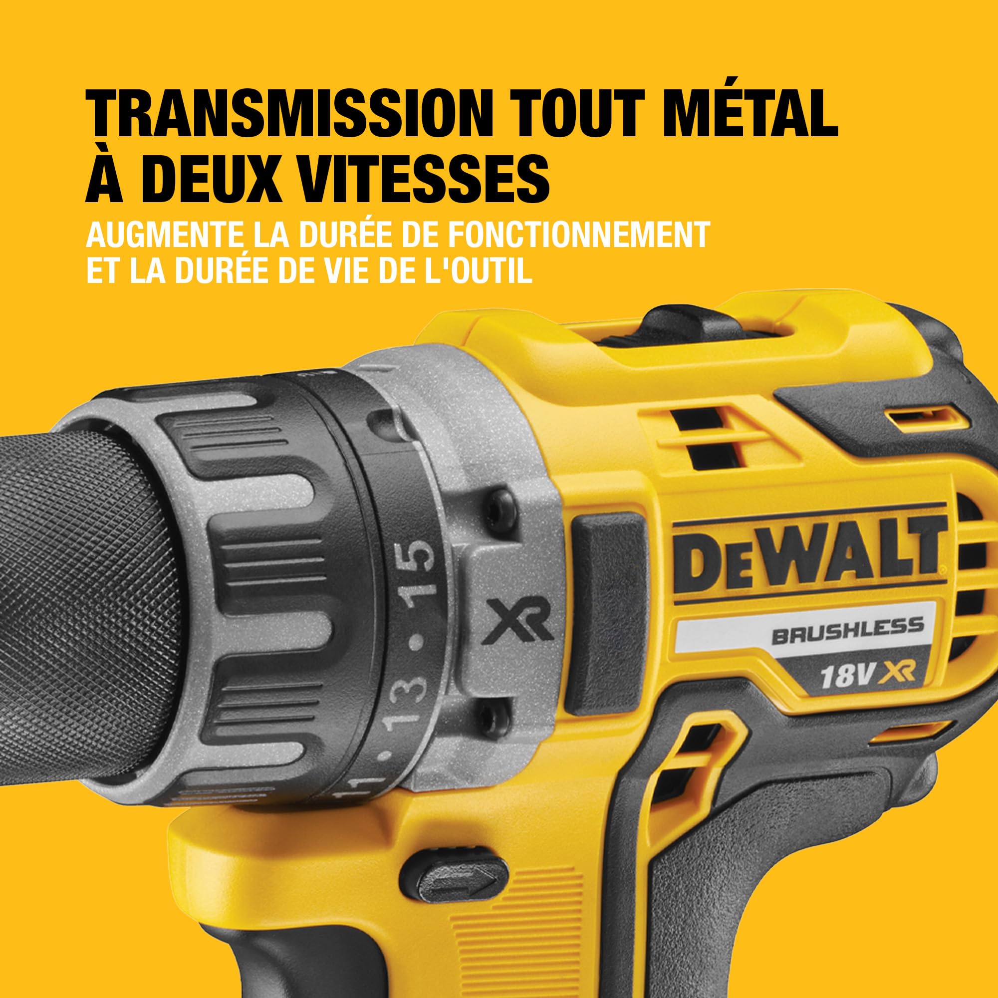 DEWALT - Perceuse-Visseuse compact sans fil XR 18V brushless, avec malette TSTAK (sans batterie), DCD791NT-XJ