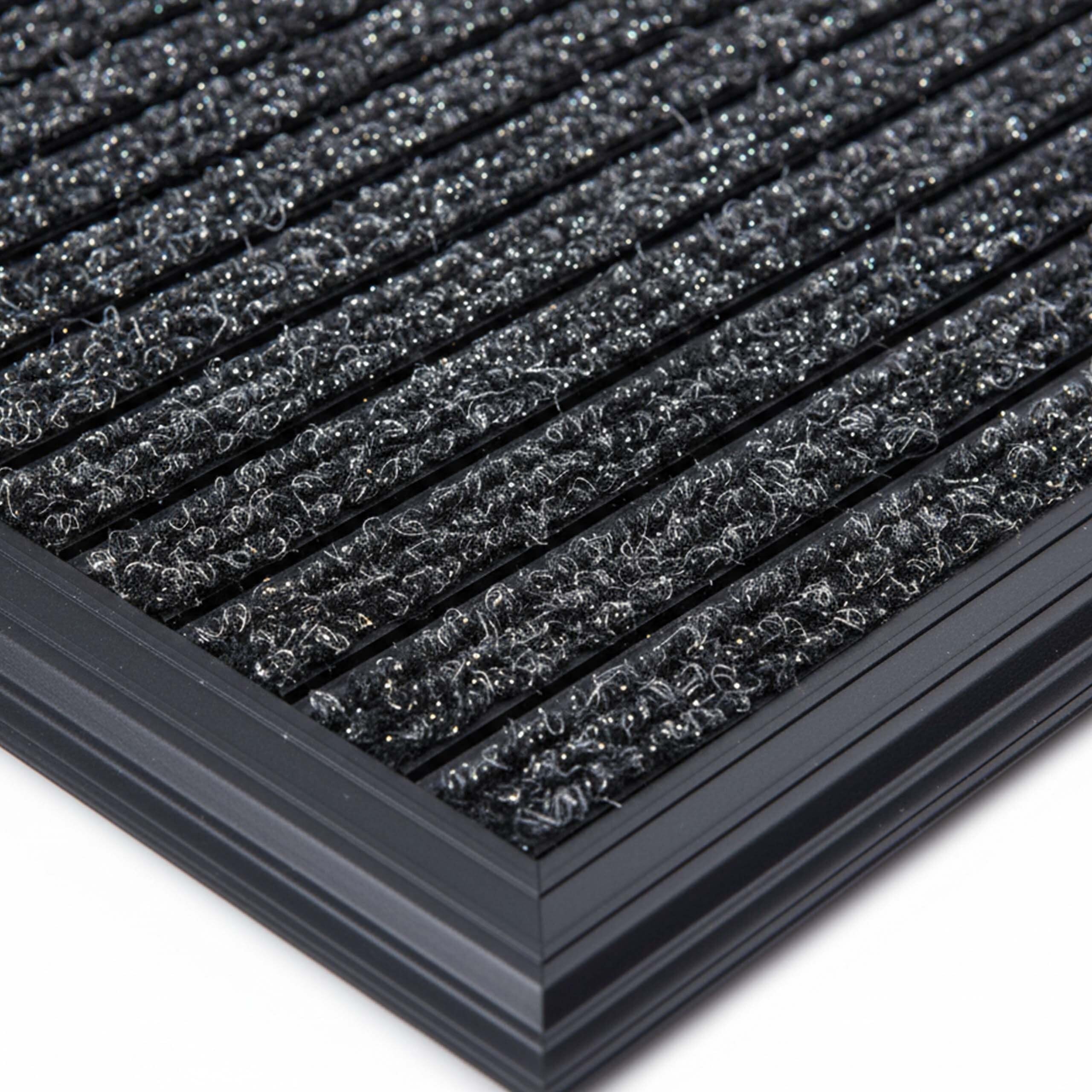 Relaxdays Felpudo, 80 x 50 cm, Aluminio, Resistente a la Intemperie, Antideslizante, Interior y Exterior, Negro
