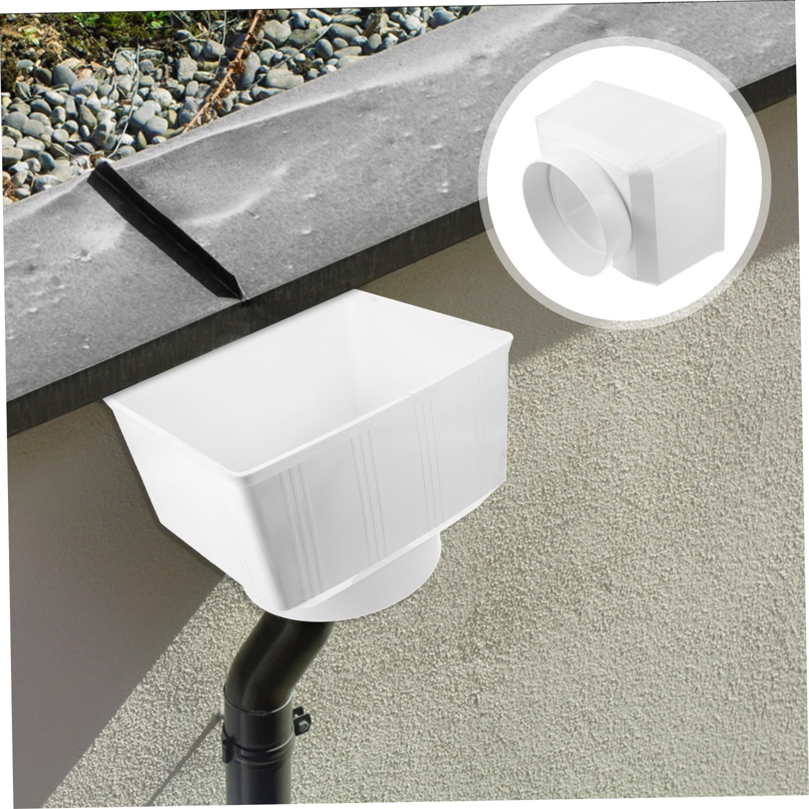 PartyKindom Adaptador de Canalón Bajante Pvc para Recolección de Agua Lluvia Instalación Fácil y Material Resistente para Sistemas de Drenaje de Tejados