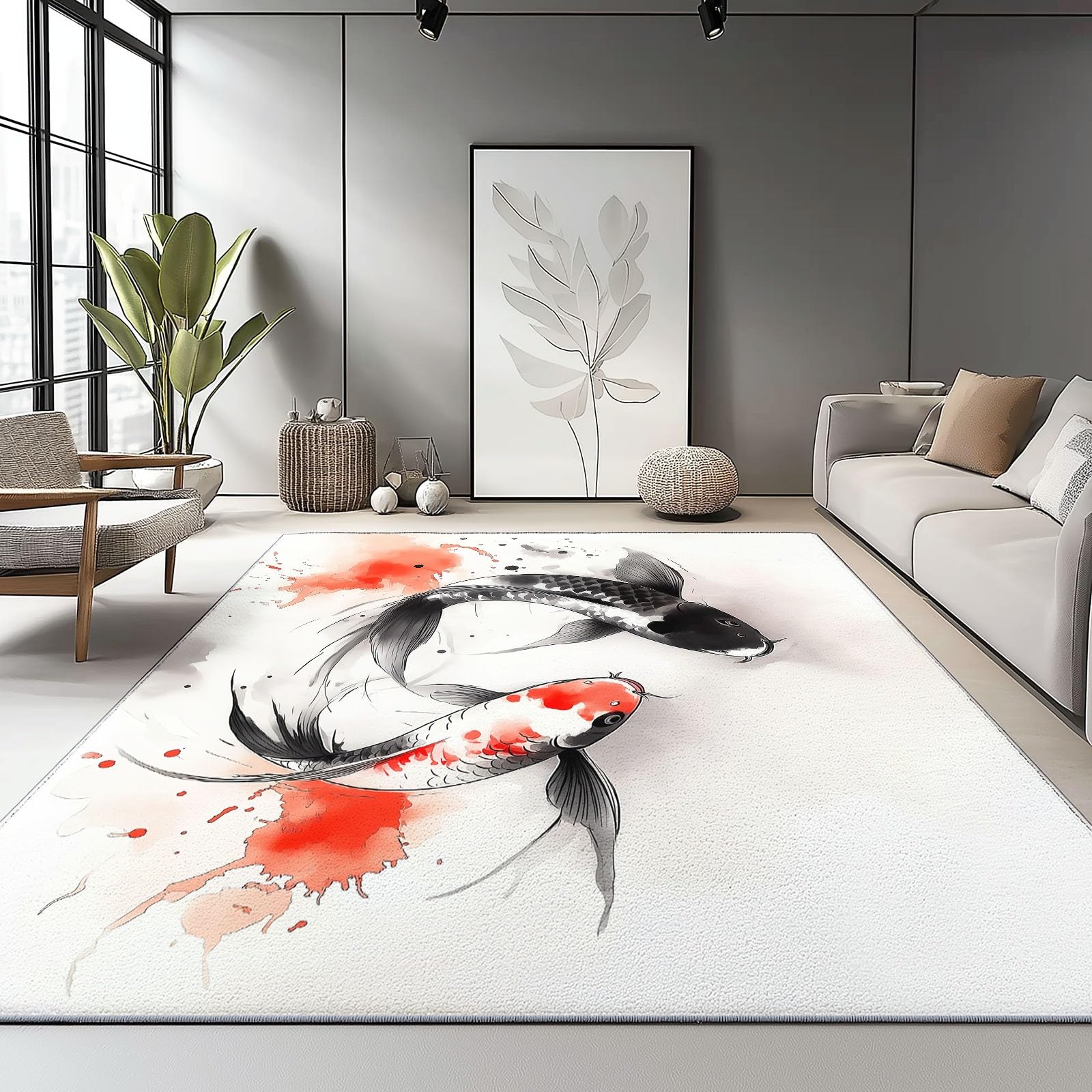 Tapis de salon lavable en machine et antidérapant pour la maison