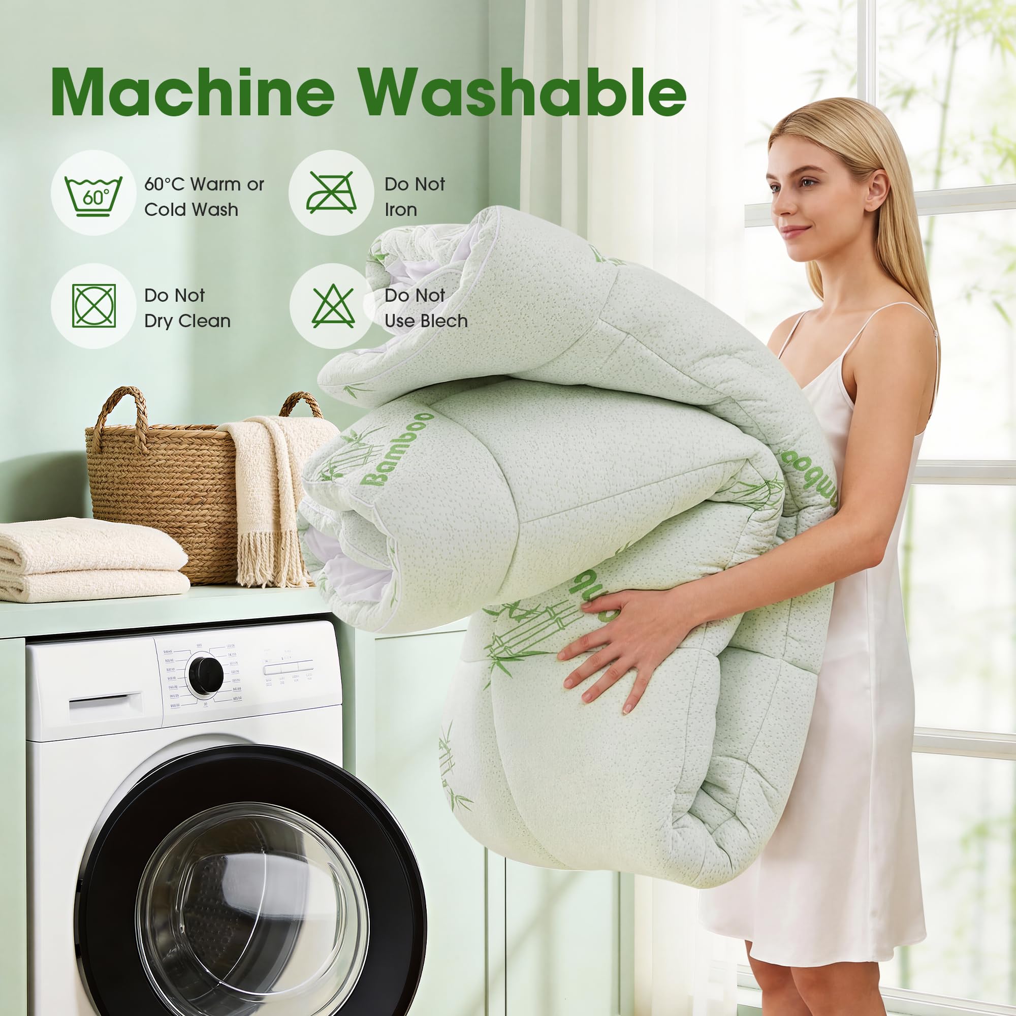 matratzen Topper 160x200cm aus Bambusfaser-Viskose, 1000g/m² weicher matratzentopper, Mattress Topper mit Taschen bis 40cm, matratzenauflage atmungsaktiv & maschinenwaschbar