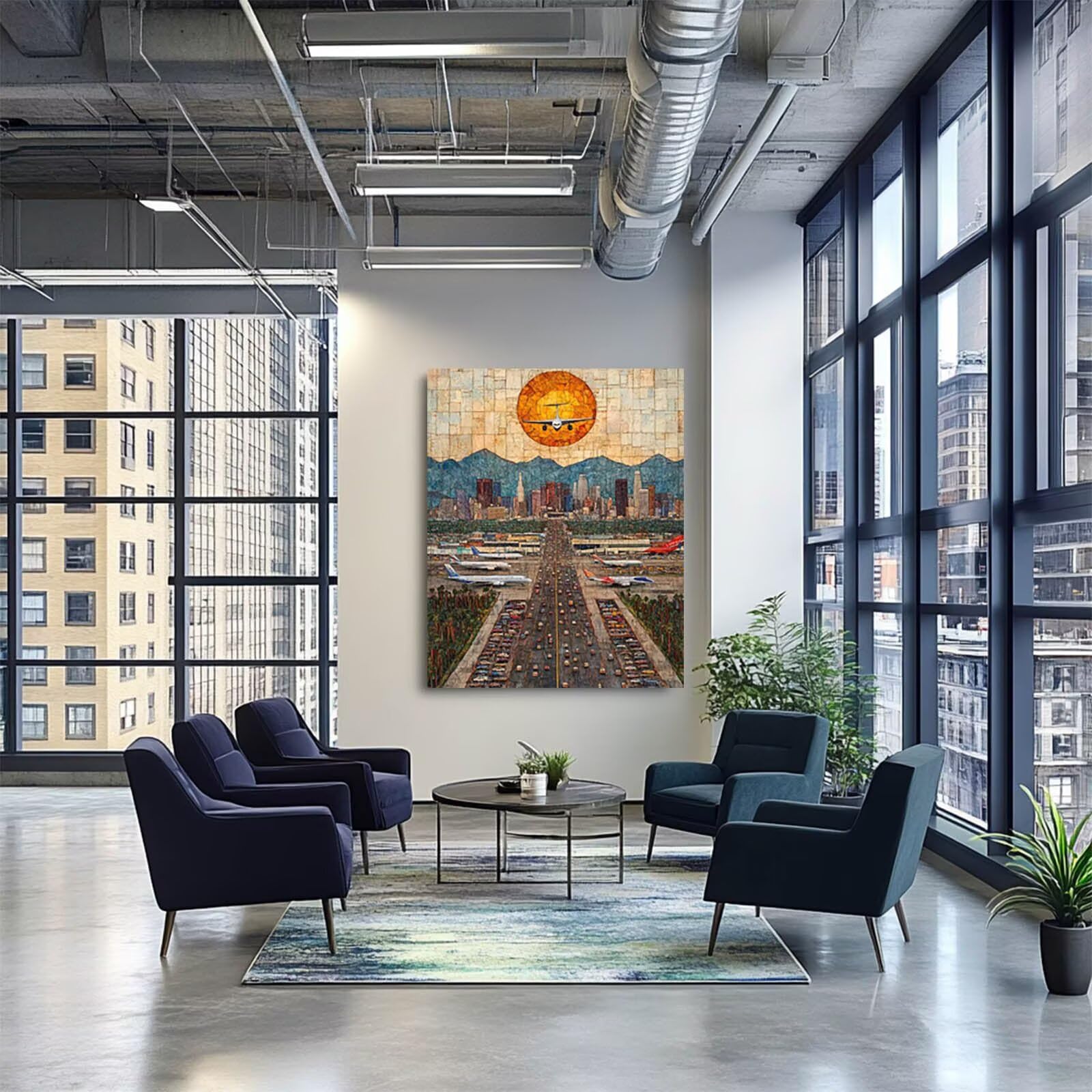 Samolot Malarstwo Numery dla dorosłych Lotnisko Malarstwo Numery Dzieci 100 x 135 CM, Aktywność Ręczna Dorosły Malarstwo według numerów Wodoodporny Kolor Płótno 36 Kolory Akrylowa Farba i Pędzel