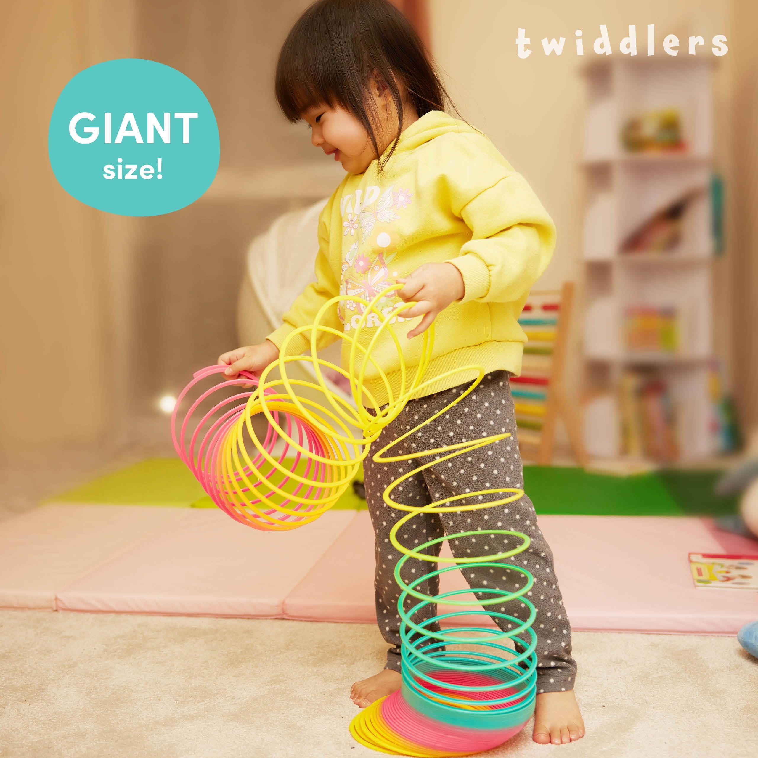 THE TWIDDLERS - Molla Giocattolo Gigante Arcobaleno in Plastica – Molle Arcobaleno Divertenti per Bambini - 15x15cm