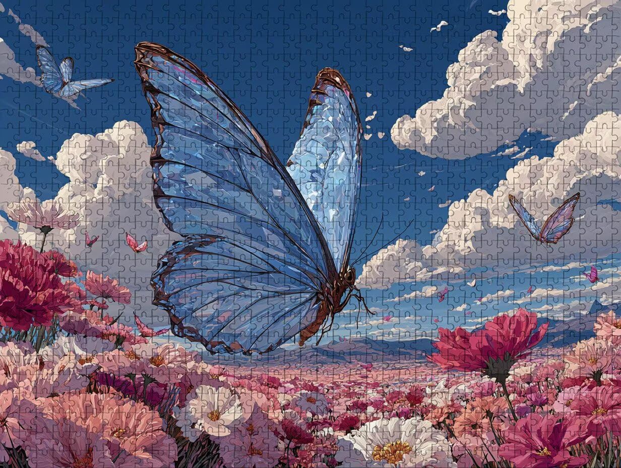 Puzzle z kwiatami, 2000 elementów dla dorosłych, drewniane puzzle "zrób to sam", 99 x 70 cm, drewniane puzzle dla całej rodziny, sprytne zagadki, dekoracyjne puzzle i prezenty, gra zręcznościowa