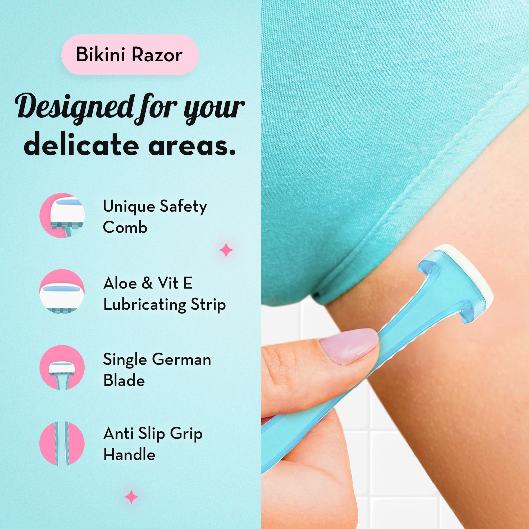 Plush The Ultimate Razor Trio Kit | Bikini, Body & Face Razor for Woman | 3-in-1 Hair Removal Kit | Smooth, Precise & Gentle Shave | Travel-Friendly & Easy to Use | Zero Cuts & Bumps 1