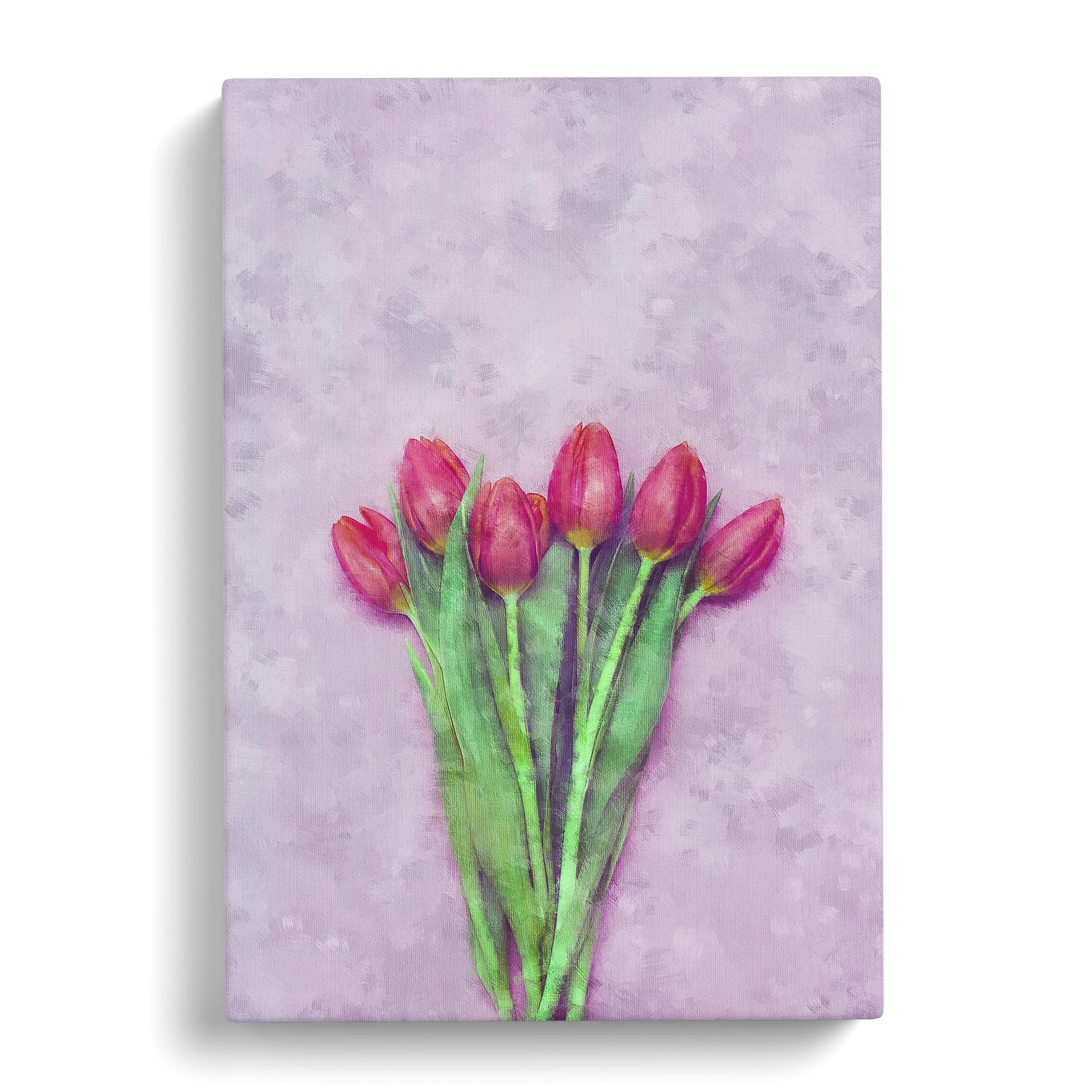 A Bunch Of Pink Tulips Canvas Print, Mixed, 25L x 50W cm - Image 3