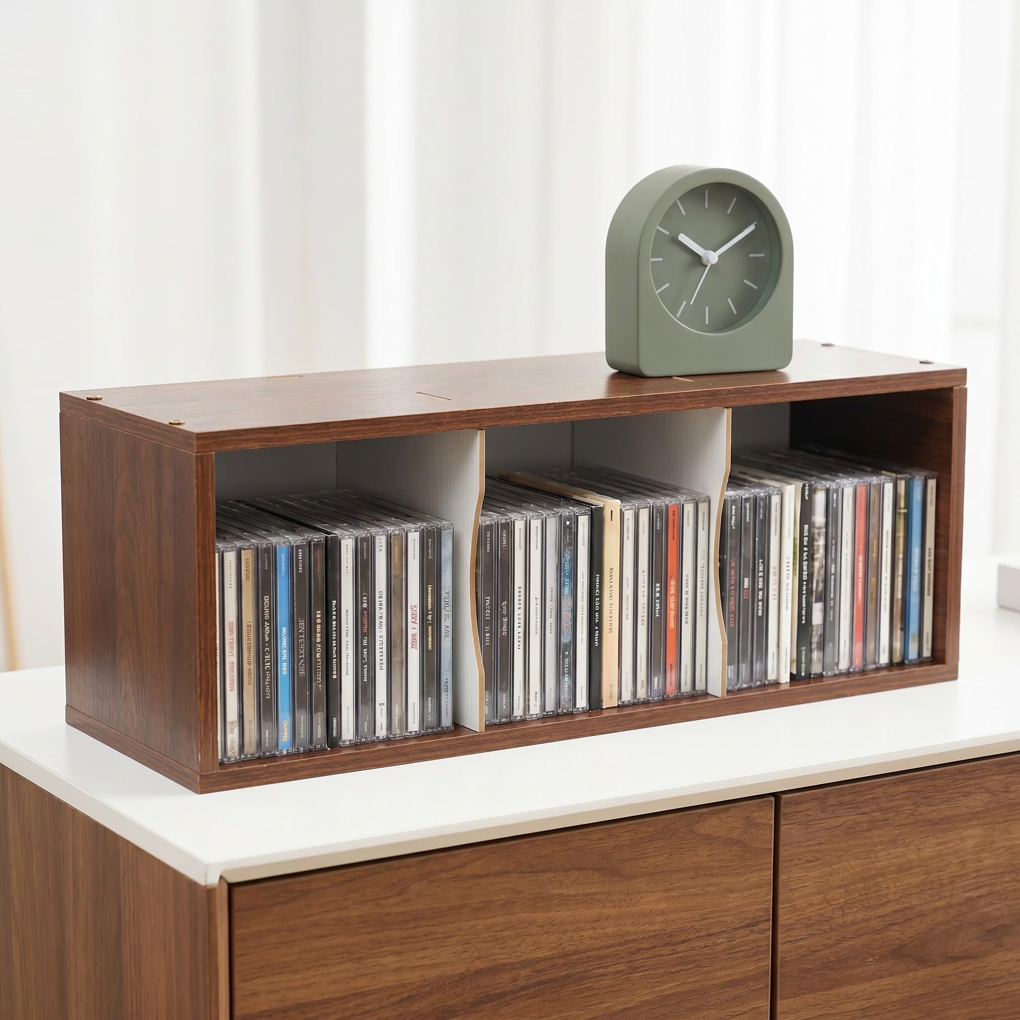 Półka na płyty CD na biurko: Drewniany stojak na płyty CD Stojak organizer na CD Drewniany na do przechowywania kolekcji muzycznej
