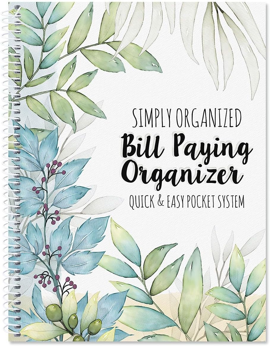 Current The Best Days Bill Paying Organizer Book - 9" x 12” Personal Account Book, Spiral Bound, 14 Storage Pockets, 32 Label Stickers, Monthly Finance & Payment Management Tracker for Home & Office