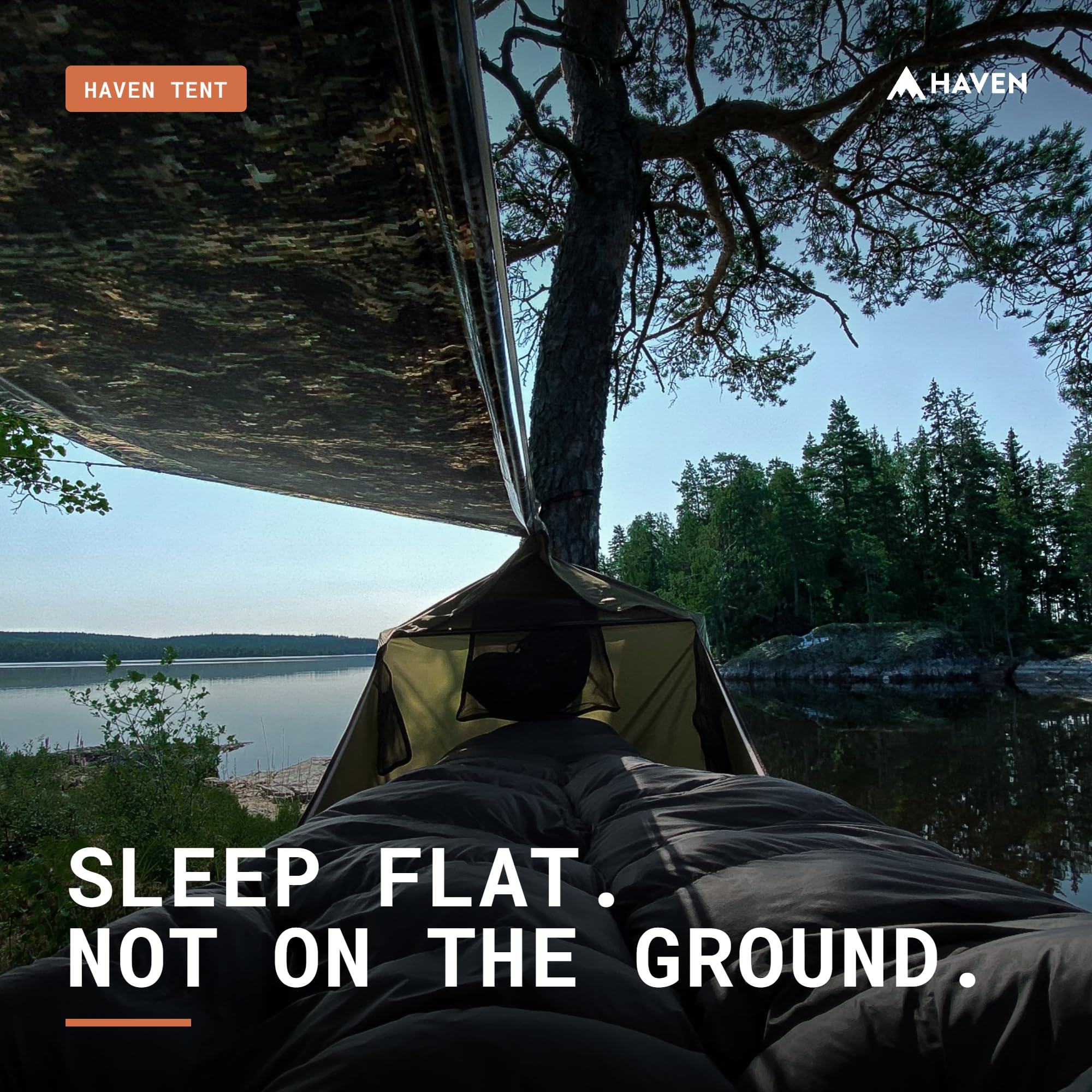 極美品　HAVEN TENT フォレスト フラットハンモック レギュラー Haven Tent Lay Flat Hammock Tent - Waterproof Tent & Camping