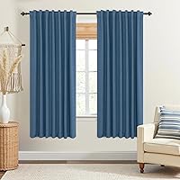 Vista 97 de KOUFALL Cortinas para Ventanas de Cuarto Opacas, Lino Blancas Bloqueador de Luz 84 Largas para Sala Elegantes Oscuras Cortina Sala de Estar Marfil