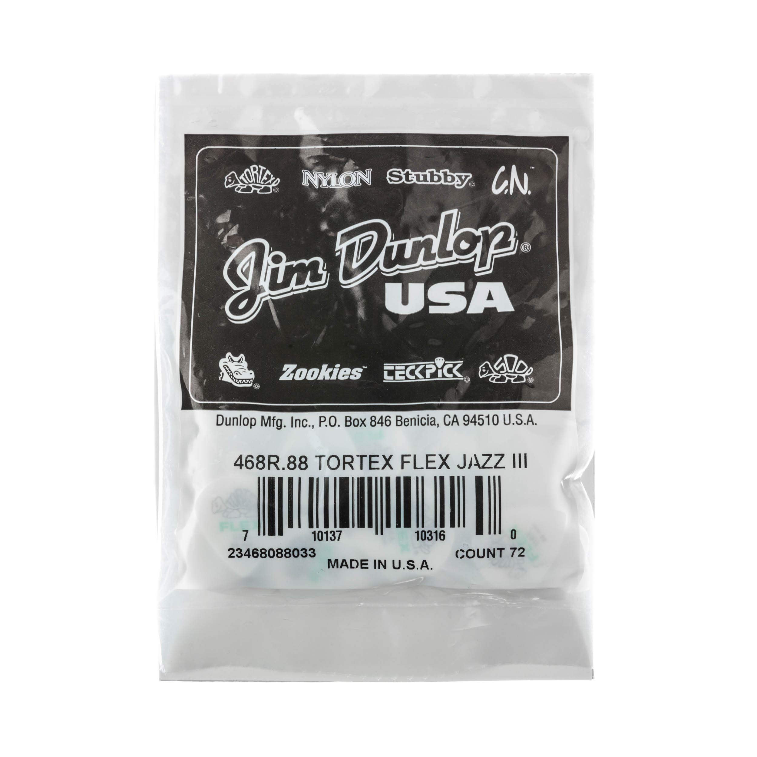 JIM DUNLOP Púas 0,88mm Tortex Flex Jazz III Saco de 72