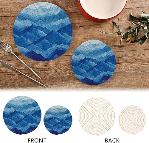Miniatura 279 de Trivets for Hot Dishes Pots and Pans 2 PC Pot Holders Heat Resistant Cotton Round Potholders for Kitchen Countertop Decorative Autumn Maple Leaves
