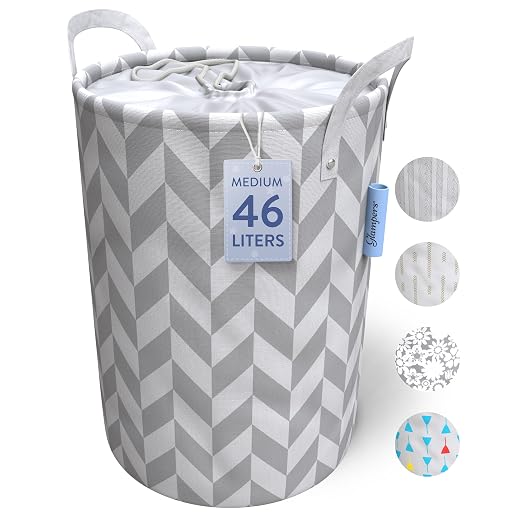 Collapsible Laundry Hampers for Laundry - Kids Hampers for Bedroom - Laundry Hamper Collapbsile Kids Laundry Hamper for College Dorm - Nursery Hamper Kids Laundry Basket (Gray, Medium)