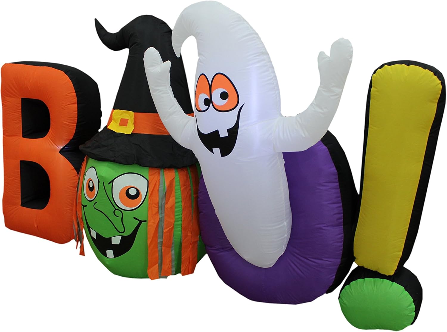8 FT Long Halloween Inflatable Witch Ghost Boo LED Lights Decor Outdoor Indoor Holiday Decorations, Blow up Lighted Yard Decor, Lawn Inflatables Home Family Outside