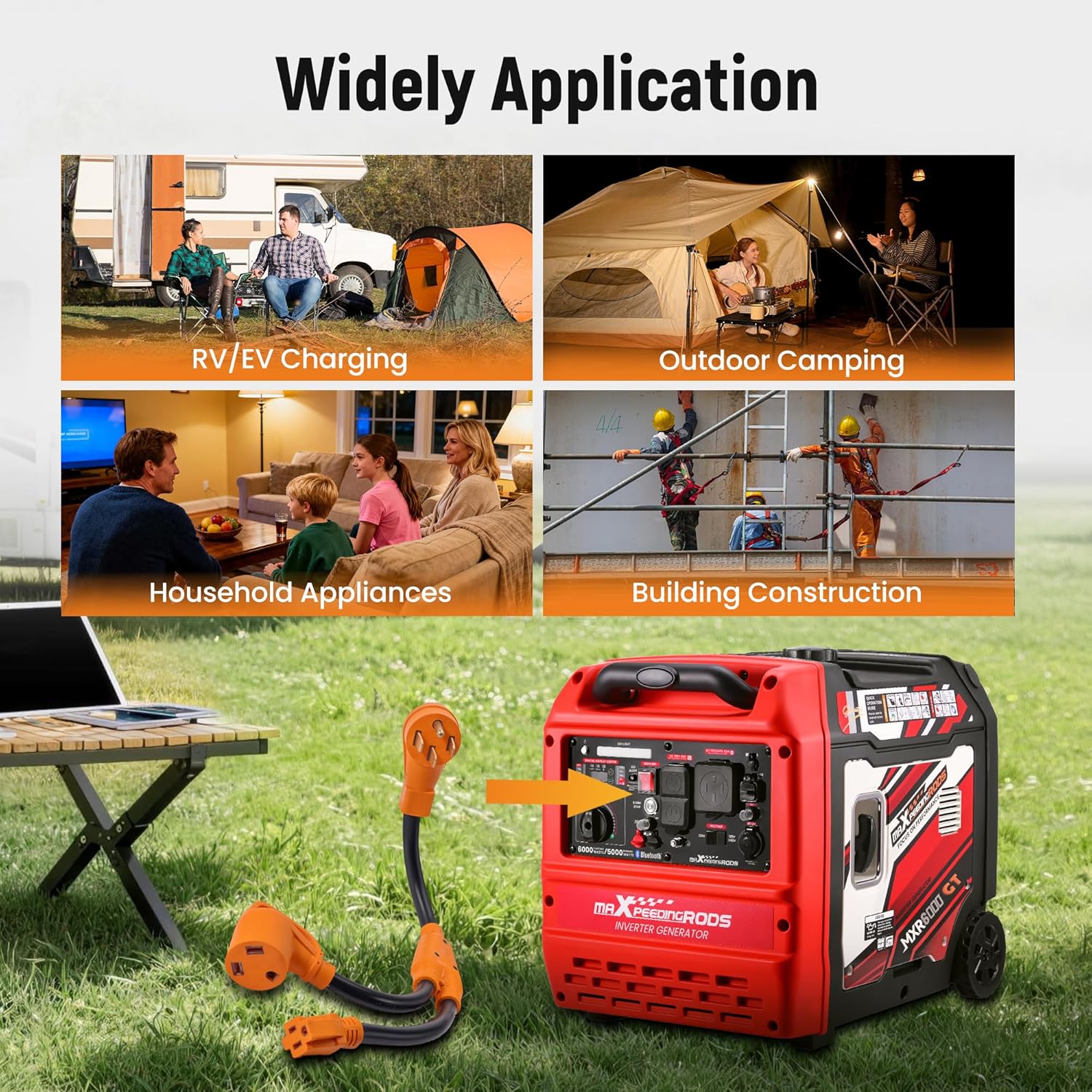 maXpeedingrods RV Y Adapter Power Cord NEMA 14-50P to TT-30R & 5-15R Y-Adapter, 50 Amp to 30Amp & 15Amp RV Power Splitter Cord for RV Trailer Household Appliances