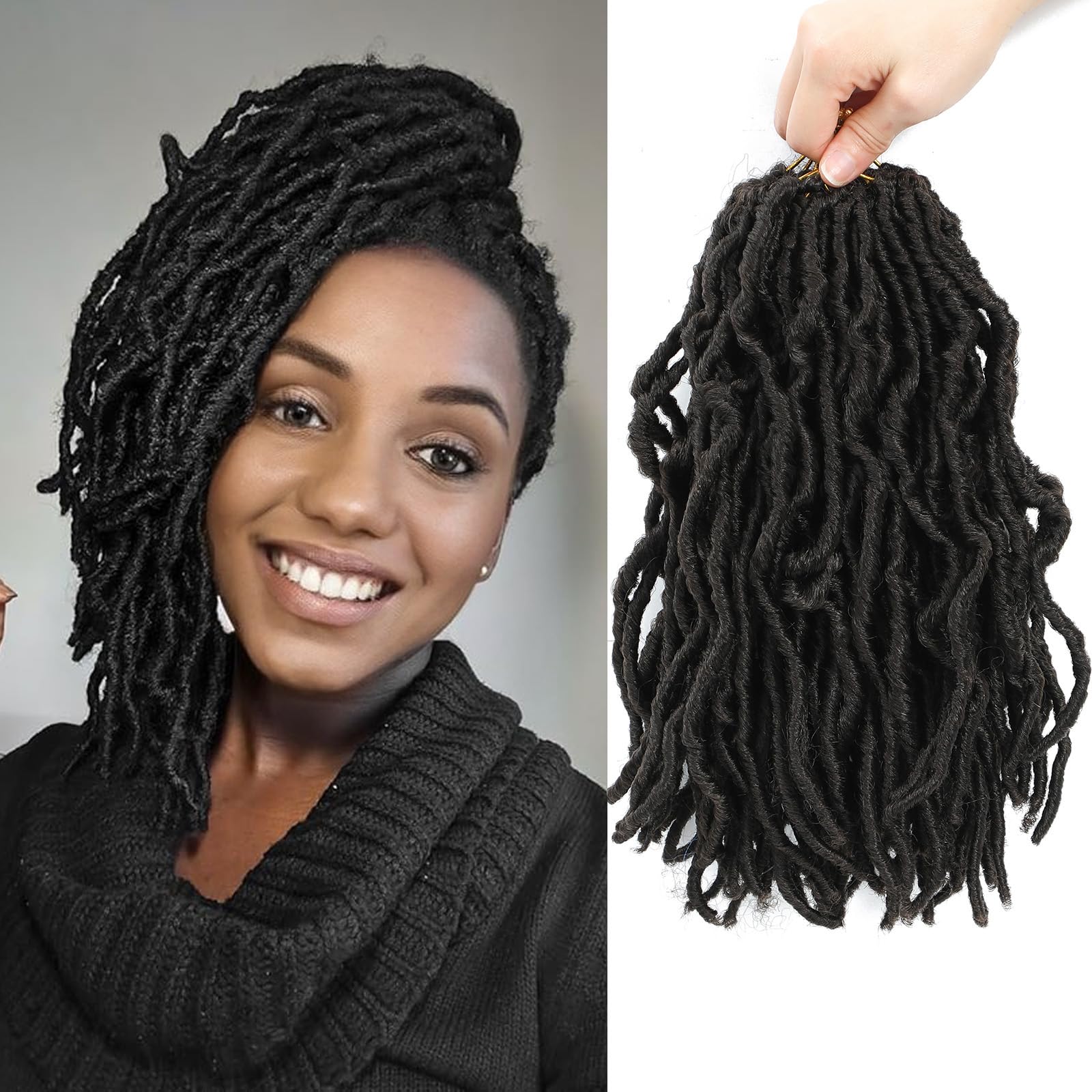 Short Soft Locs 10 Inch 7 Packs Color 4 Faux Locs Crochet Hair Pre Looped Soft Locs Crochet Hair For Black Women(10inch, 7 Packs, 4#)