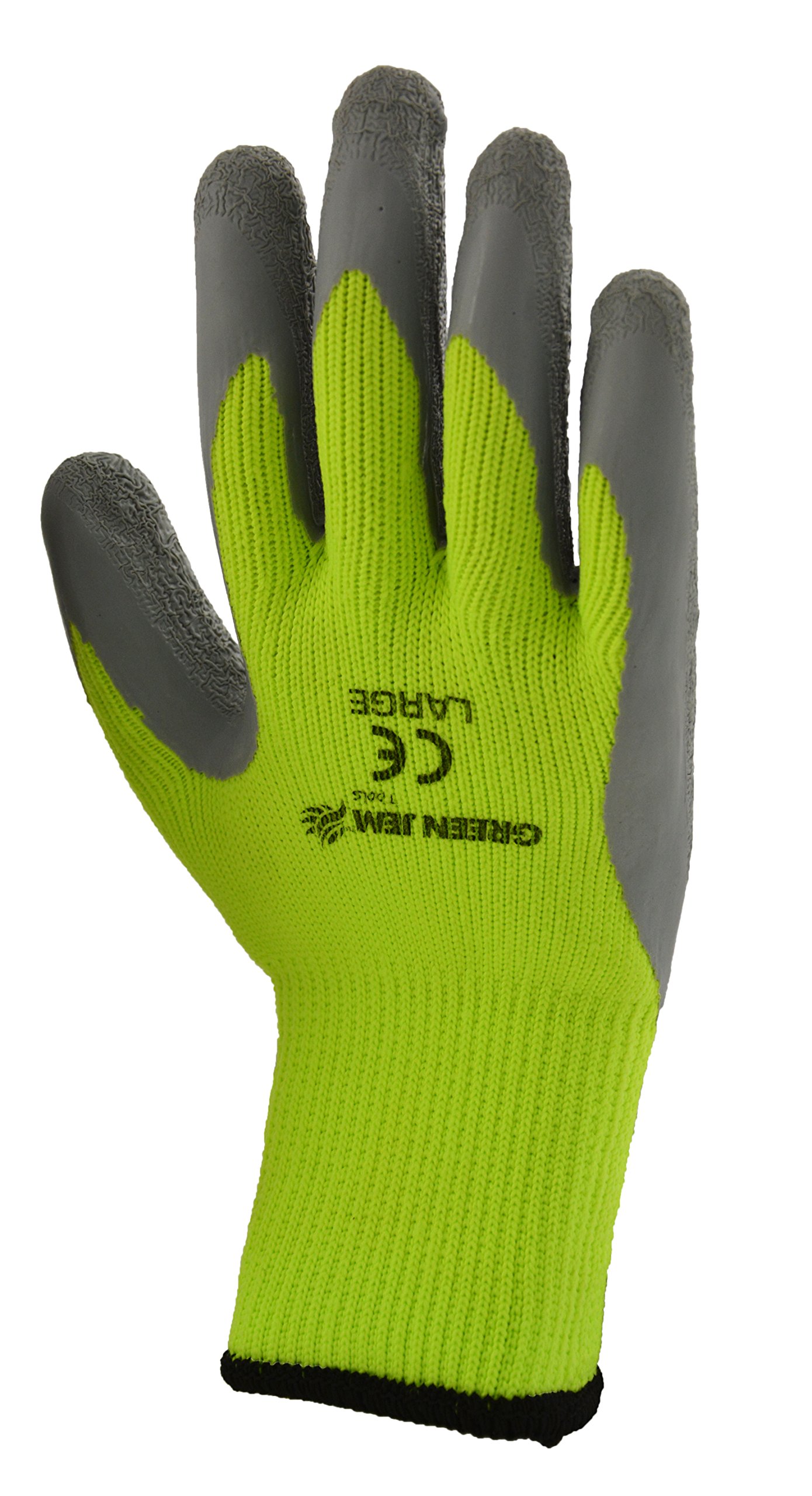 Green Jem GLHV-GL High Vis Winter Work Gloves, Green, Large