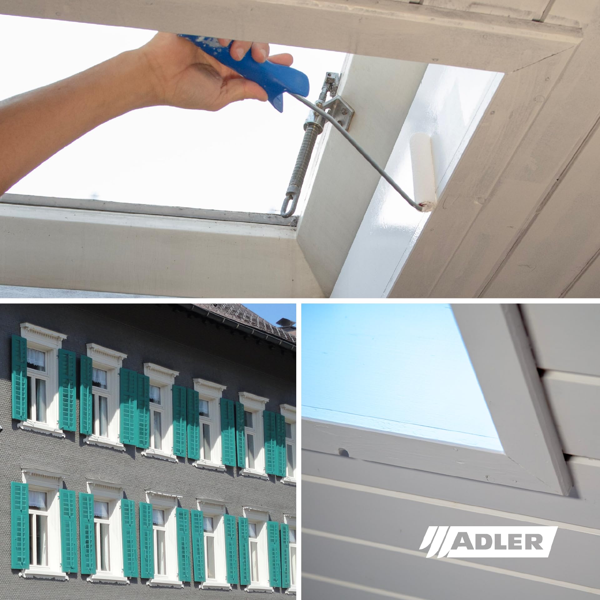 ADLER Fenster- und Türenlack - Weißlack matt 2,5 Liter - Acryl Weisslack für Innen und Außen - Wetterfeste Grundierung und Lackfarbe für Holz, Metall & Kunststoff