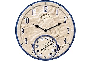 Taylor By The Sea Outdoor Clock and Thermometer: Keep time and temperature in style