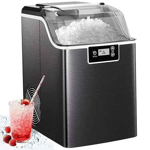 Máquina de hielo para pepitas, encimera para hacer hielo de pepitas, máquina para hacer hielo masticable, hasta 44 libras por día, 3 libras por disponible en Yaxa Colombia