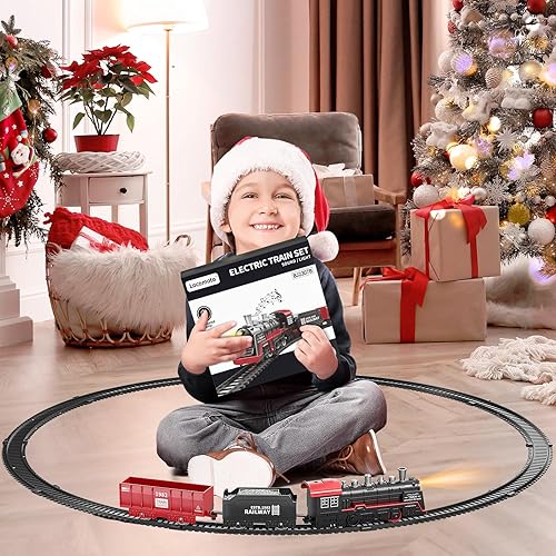 Miniatura 6 de Juguetes de tren para niños y niñas de 3, 4, 5, 6, 7, 8, 9, 10 años, juego de tren eléctrico con luz y sonidos, juguetes para niños de 4 a 8 años,