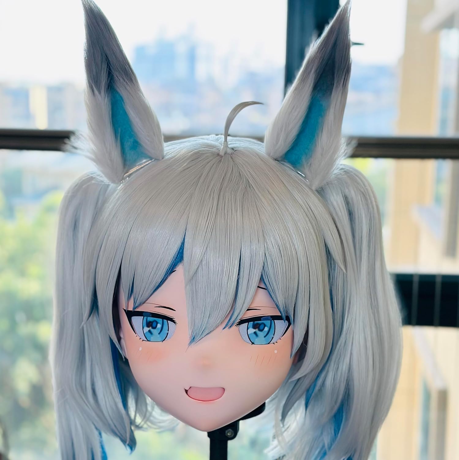 (AK076) Customize Character Crossdressing Full Head With Lock Anime Cosplay Japanese Animego Kigurumi Mask