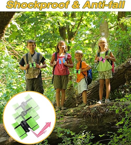 Vista 28 de Binoculares para niños, juguetes para niños y niñas de 3 a 12 años, óptica de alta resolución, a prueba de golpes, mini binoculares de juguete