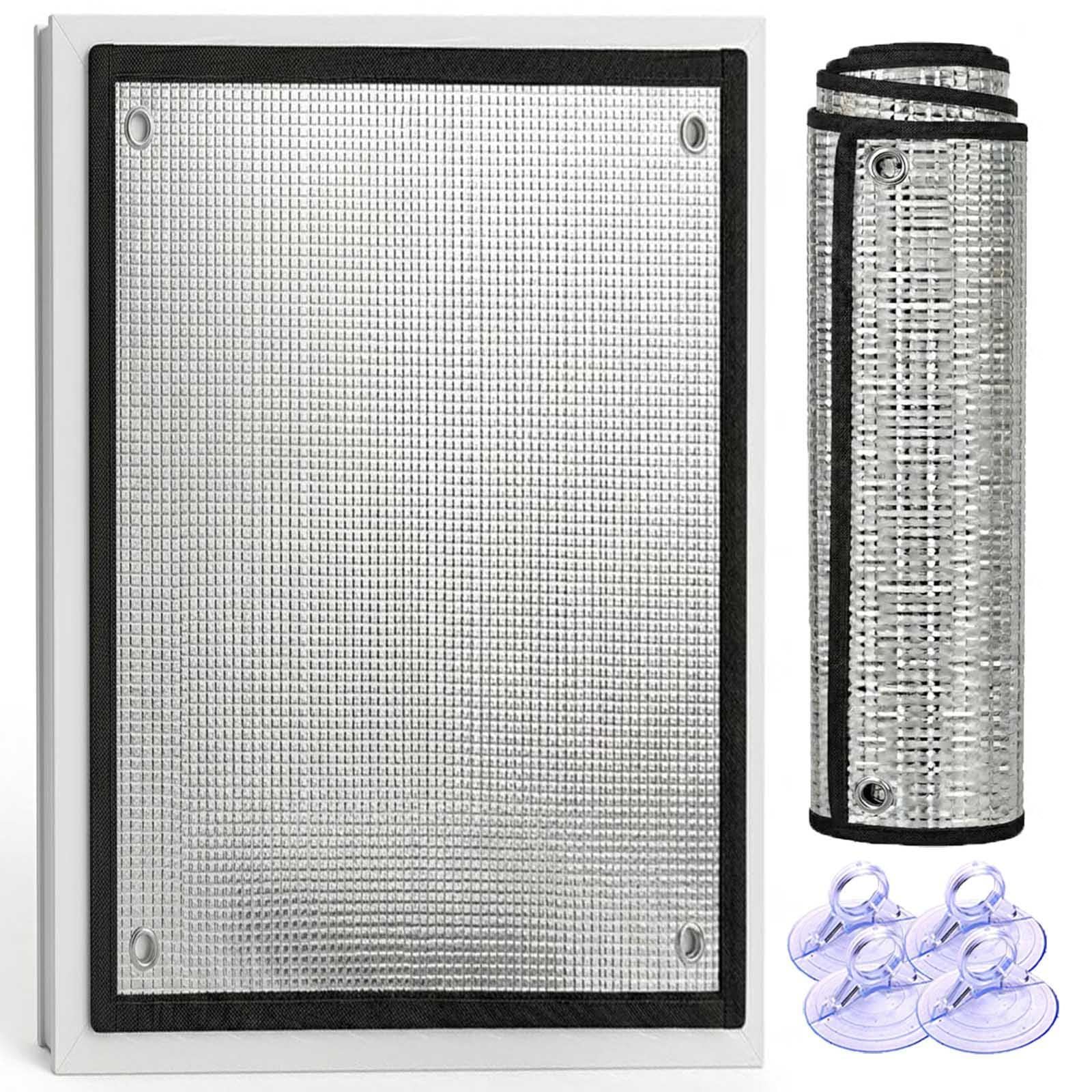 Thermal Insulation Reflective Window Film, Sun Protection Privacy Glass Film, Aluminium Foil Insulation Blackout Film With Suction Cups, Sun Blocking Anti-uv Window Tint,W×H-100x250cm/39 * 98in
