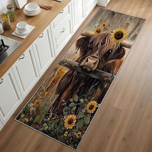 Reocahoo Highland Cow Western Cattle Runner Rug