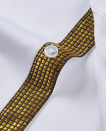 Miniatura 4 de Lion Nardo Camisas de vestir para hombre, camisas de vestir de manga larga para hombre, camisas casuales con botones de contraste