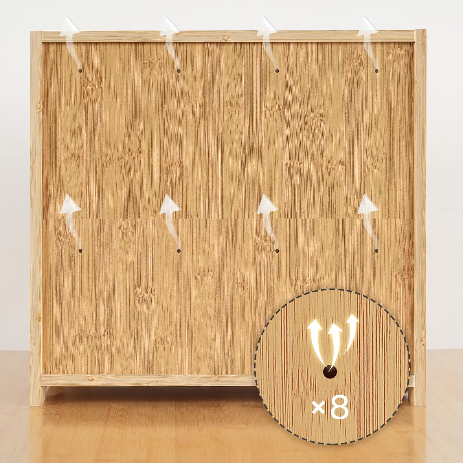 HOOBRO Panera de Bambú, Caja de Pan para Cocina de doble Nivel, Estuche de Alimentos con Puerta Enrollable, Acrílica Transparente, para Comedor, Restaurante, Bambú Natural EYL13MB01
