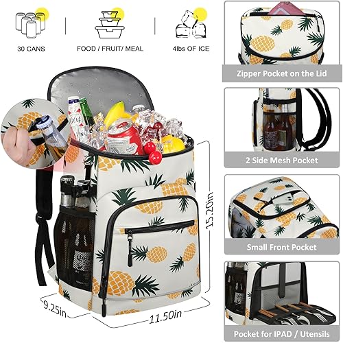 Miniatura 2 de Mochila térmica aislada a prueba de fugas, impermeable, bolsa enfriadora de 3045 latas, gran capacidad, ligera, para viajes, camping, playa,