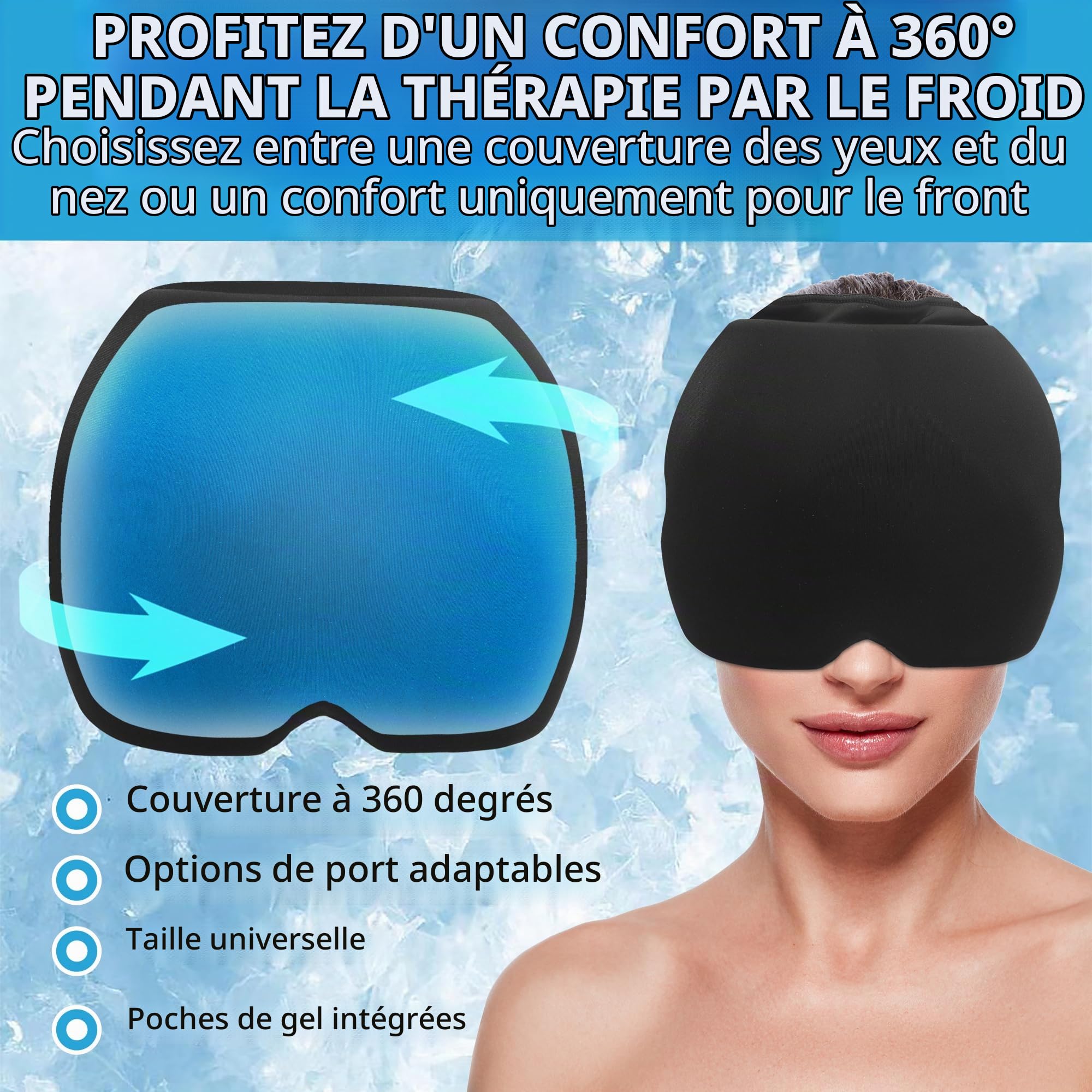 Kit de Thérapie par le Froid par Tilcare - Chaussettes Réutilisables avec Gel Glacial pour les Pieds, Bonnet Rafraîchissant et Gants Glacés pour la Neuropathie liée à la Chimiothérapie