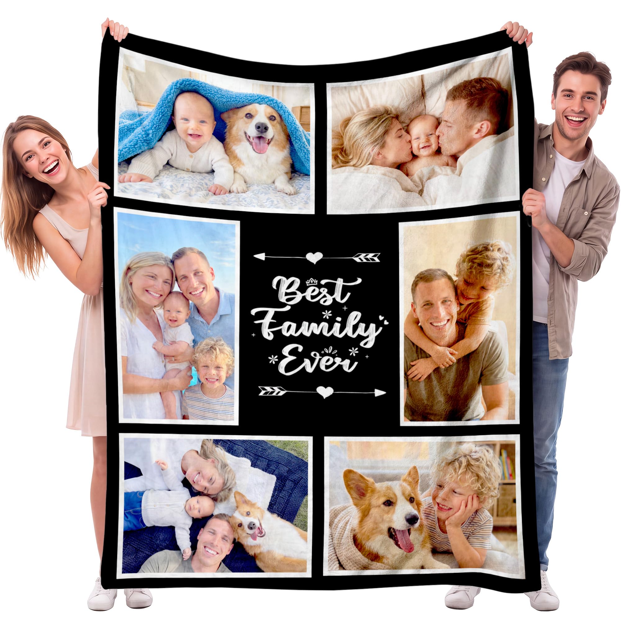 Easycosy Gifts for Women Men Personalised Blanket with Photo Text