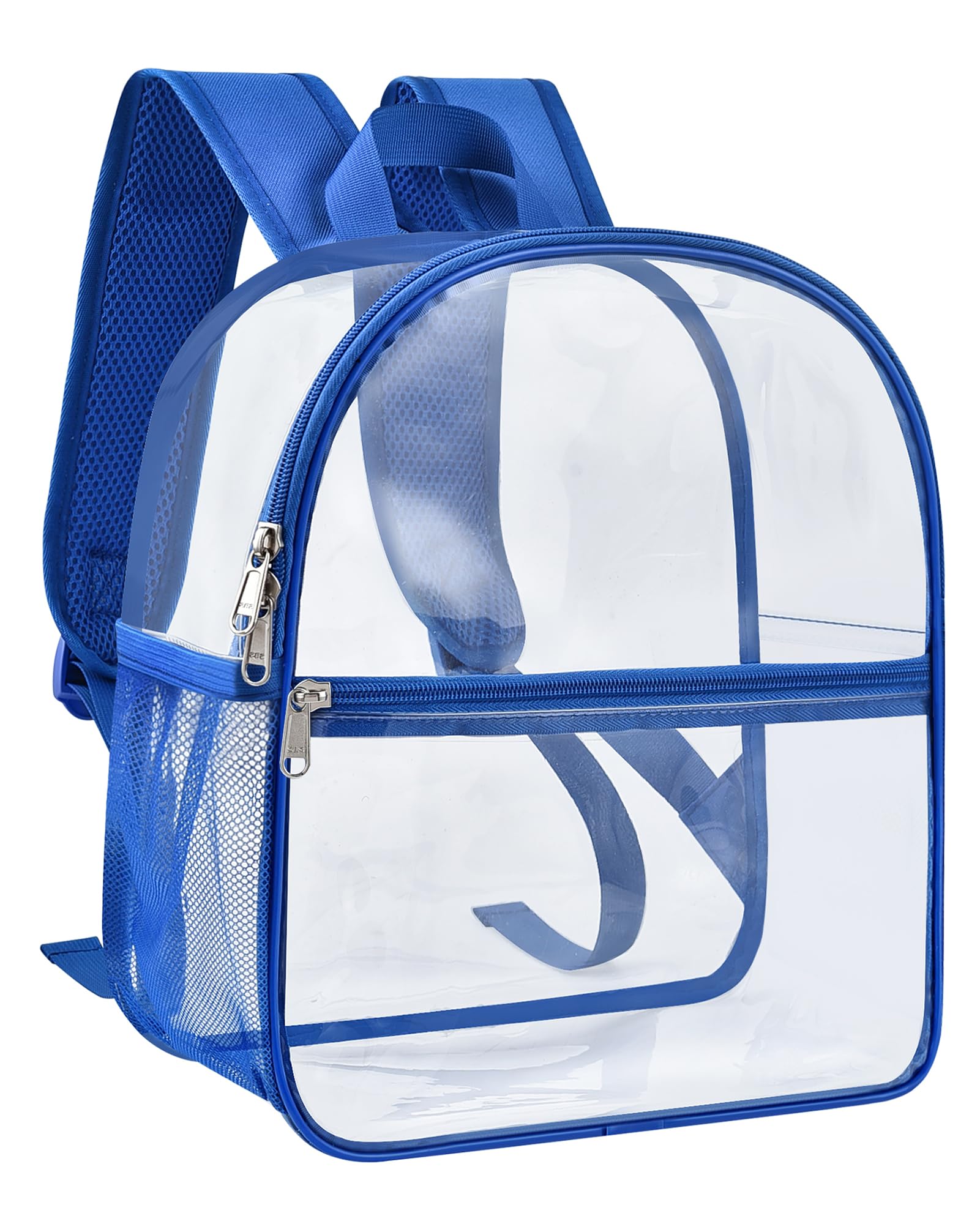 Paxiland Clear Backpack Stadium Approved 12×12×6 with Reinforced and Wider Shoulder Straps, Small Clear Bag for Schools, Concerts, Work, Festivals and